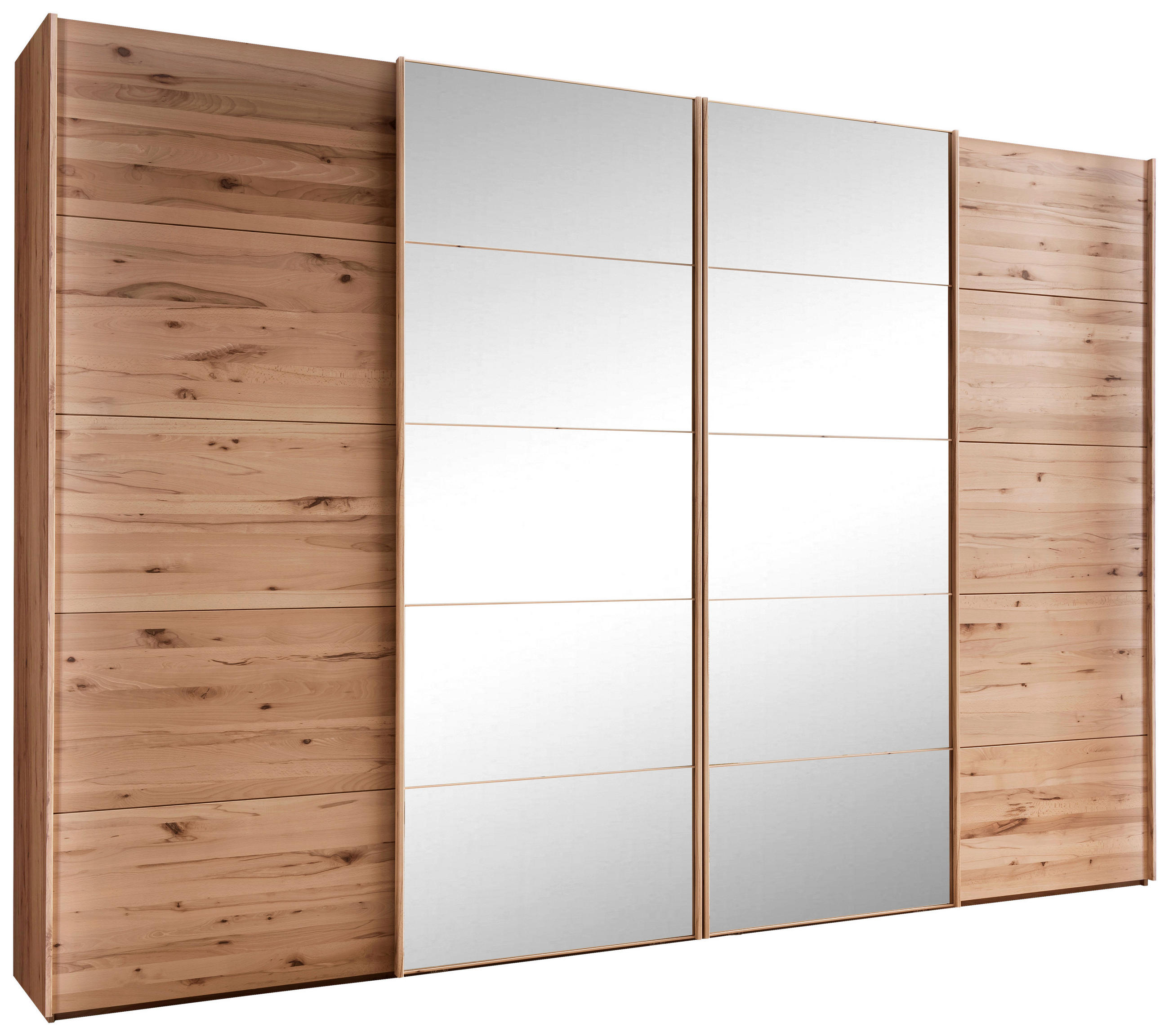 SCHWEBETÜRENSCHRANK 330/217/67 cm 4-türig Buchefarben  - Buchefarben, Natur, Glas/Holz (330/217/67cm) - Linea Natura
