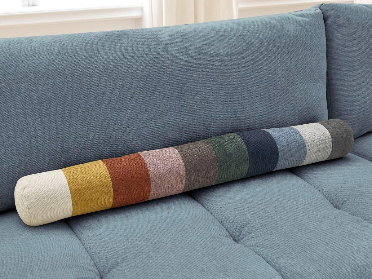 ECKSCHLAFSOFA FUJI Leinenoptik Hellblau  inkl.  - Schwarz/Hellblau, MODERN, Kunststoff/Textil (282/204cm)