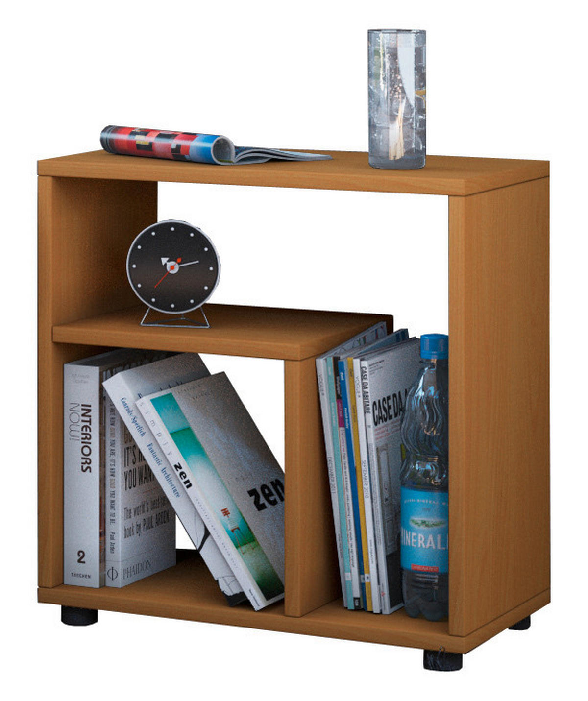 Beistelltisch in Buche Dekor in Holzwerkstoff 30/50/55 cm  - Buchefarben/Schwarz, Basics, Holzwerkstoff (30/50/55cm) - MID.YOU