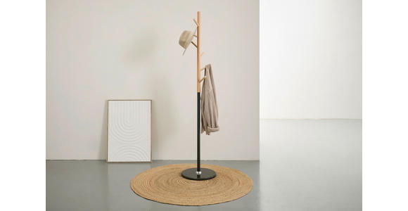 KLEIDERSTÄNDER in Naturfarben, Schwarz 36/170/36 cm - Schwarz/Naturfarben, Basics, Holz/Kunststoff (36/170/36cm) - Carryhome