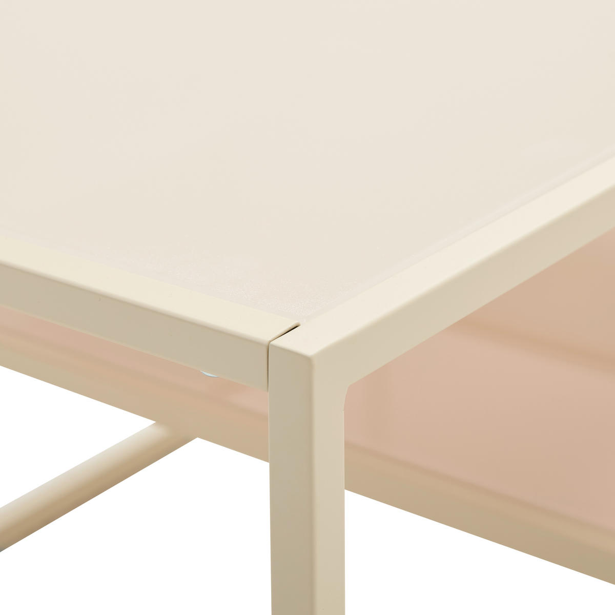 COUCHTISCH Kristallglas 90/60/45 cm rechteckig Creme  - Creme, Design, Glas/Metall (90/60/45cm) - Livetastic