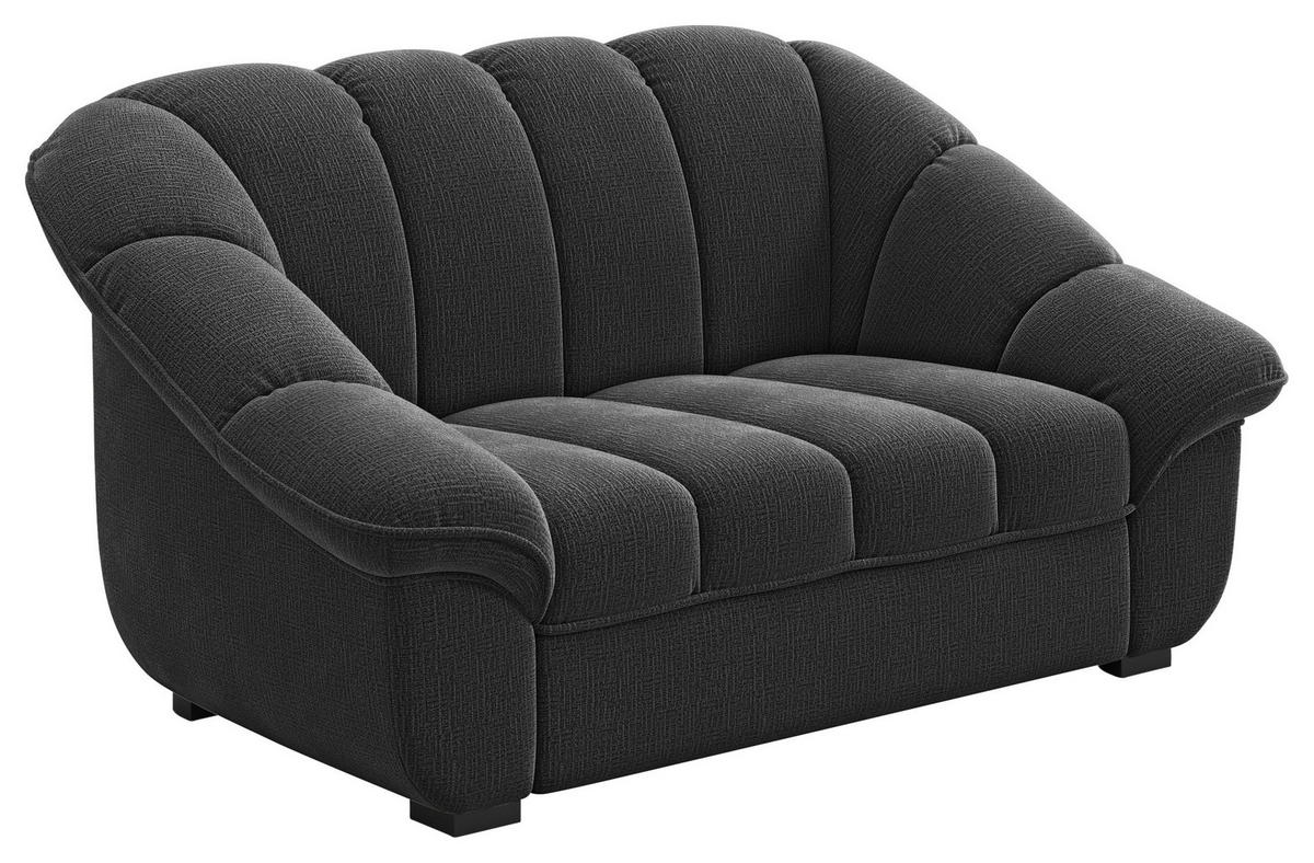 2-SITZER-SOFA Chenille Schwarz  - Schwarz, KONVENTIONELL, Kunststoff/Textil (163/88/104cm) - Welnova