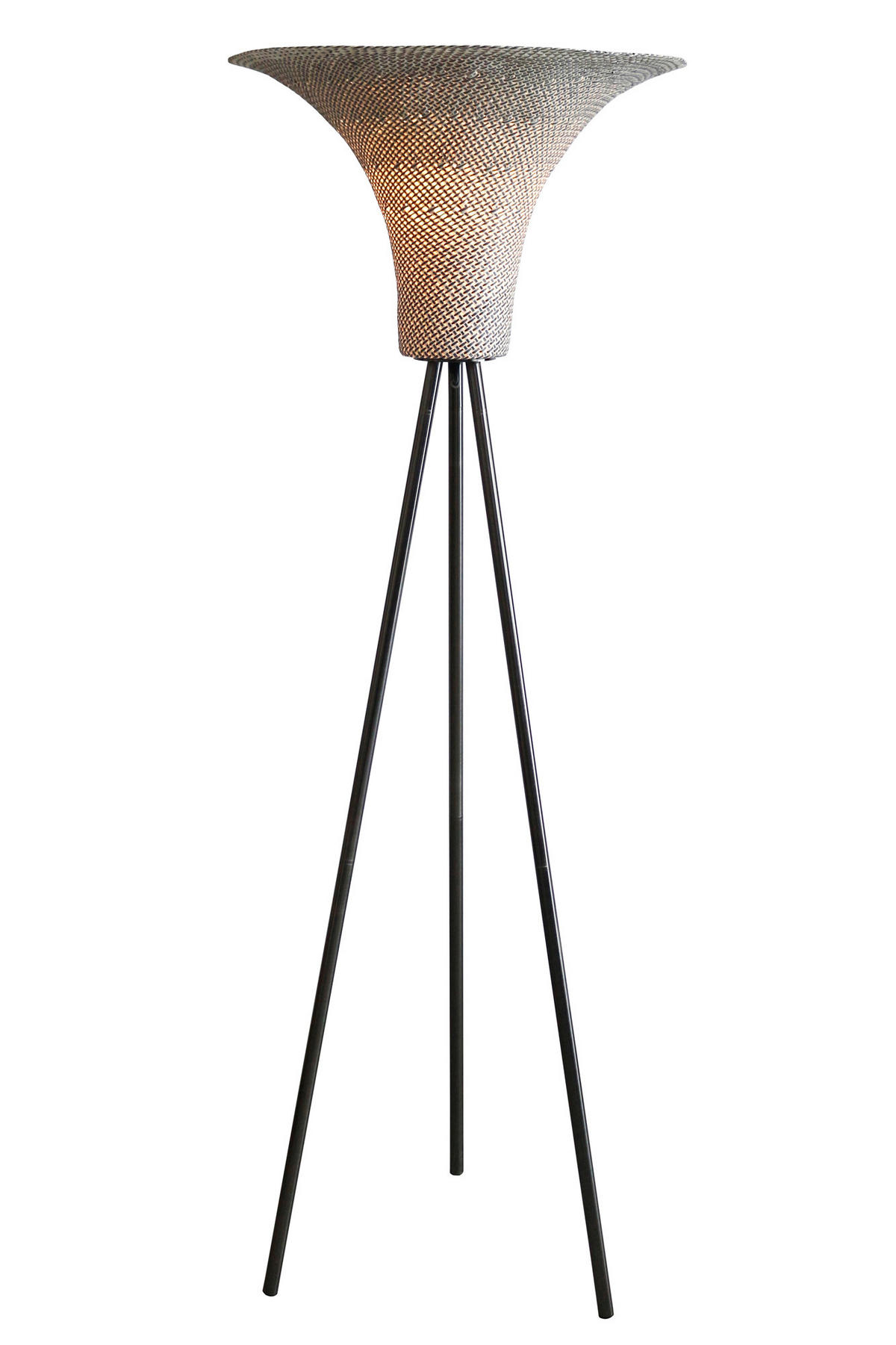 STEHLEUCHTE  55/152/55 cm   - Schwarz/Naturfarben, Design, Kunststoff/Metall (55/152/55cm) - P & B