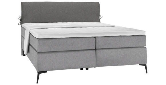 BOXSPRINGBETT 140/200 cm  in Grau, Dunkelgrau  - Dunkelgrau/Schwarz, Design, Textil/Metall (140/200cm) - Hom`in