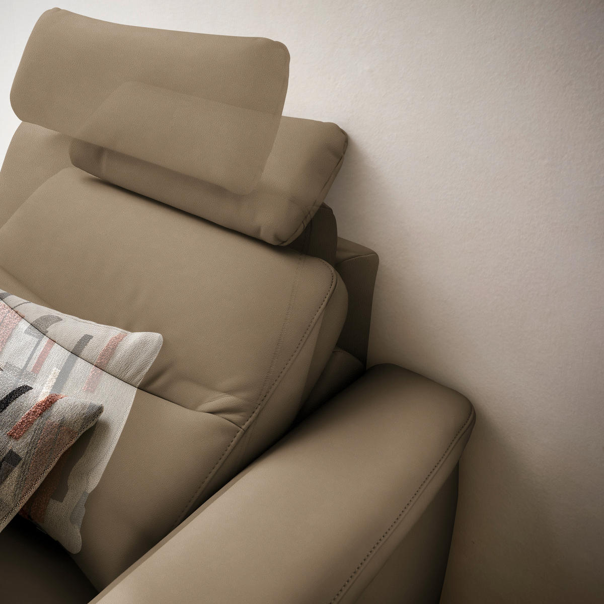 ECKSOFA  in Echtleder Cappuccino  249/280 cm  - Anthrazit/Cappuccino, Design, Leder/Metall (249/280cm) - Himolla Komfortklass