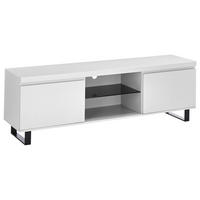 LOWBOARD Austin, 166/54/40 cm,  - Schwarz/Weiß, Basics, Glas/Holzwerkstoff (166/54/40cm)