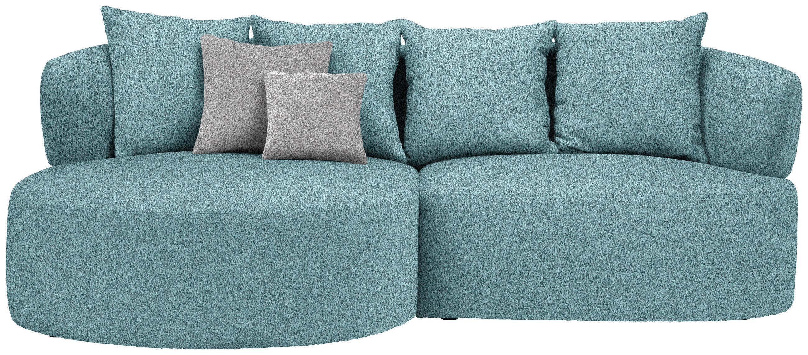 ECKSOFA in Bouclé Schwarz, Türkis  166/235 cm  - Türkis/Taupe, MODERN, Kunststoff/Textil (166/235cm) - Hom`in