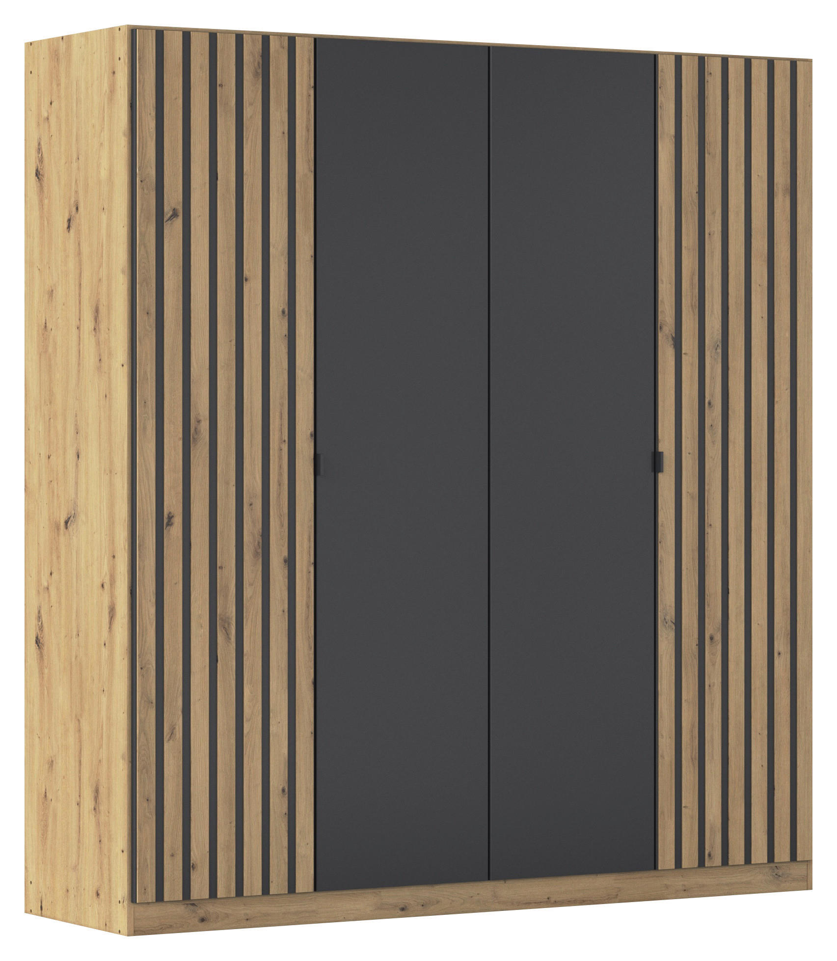 DREHTÜRENSCHRANK  in Grau, Eiche Artisan  - Eiche Artisan/Grau, MODERN, Holzwerkstoff/Metall (181/197/54cm) - Rauch Möbel