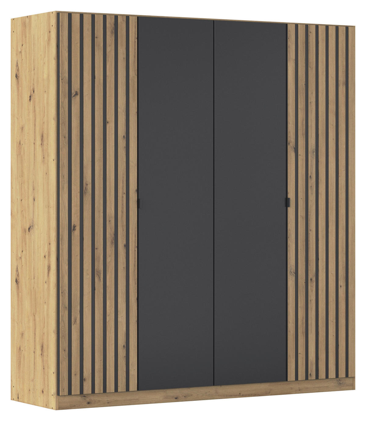 DREHTÜRENSCHRANK  in Grau, Eiche Artisan  - Eiche Artisan/Grau, MODERN, Holzwerkstoff/Metall (181/197/54cm) - Rauch Möbel