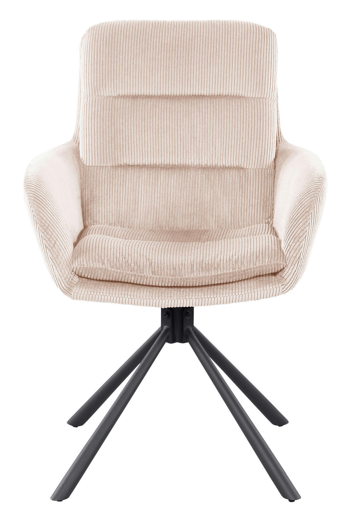 DREHSTUHL Cord Beige  - Beige/Schwarz, MODERN, Textil/Metall (60/89/64cm) - Livetastic