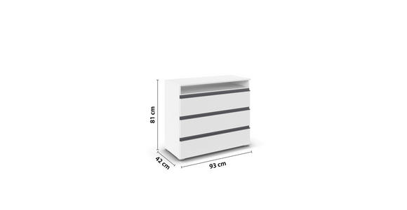 KOMMODE in 93/81/42 cm - Silberfarben/Graphitfarben, Trend, Holzwerkstoff (93/81/42cm) - Xora