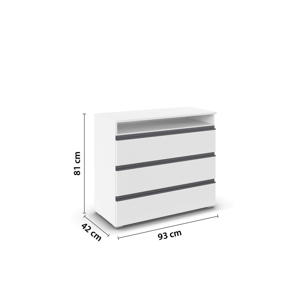 KOMMODE  in 93/81/42 cm  - Silberfarben/Graphitfarben, Trend, Holzwerkstoff (93/81/42cm) - Xora