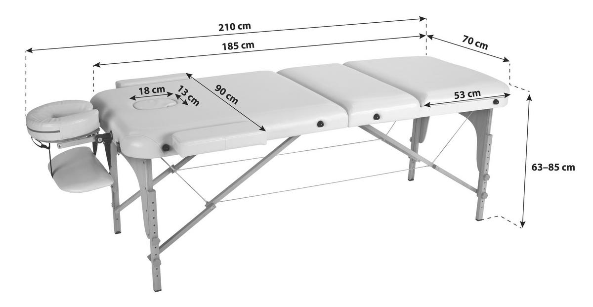 MASSAGELIEGE - Braun, Trend, Holz/Holzwerkstoff (185/70/62-85cm) - Novel
