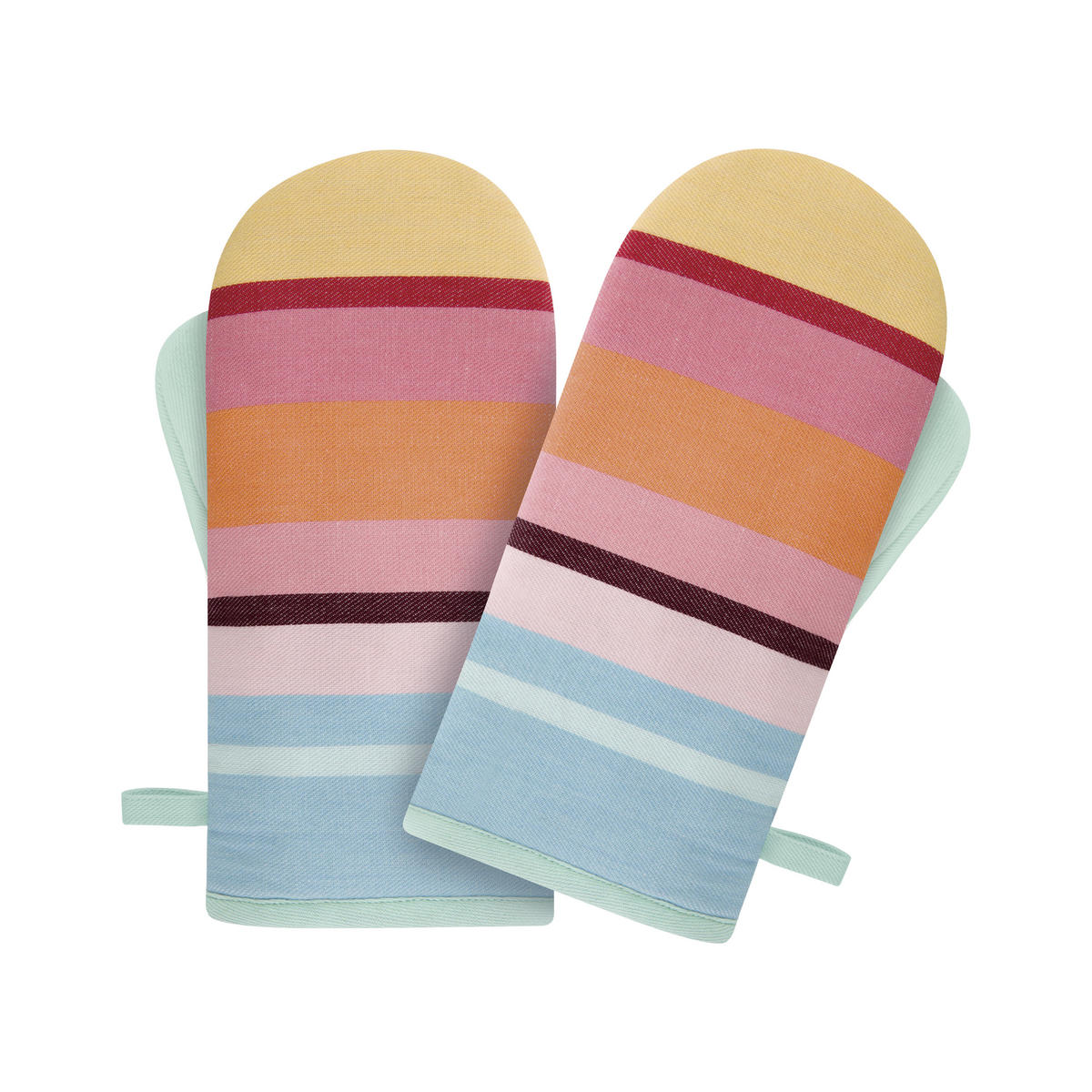 OFENHANDSCHUH Hellrosa, Pastellblau  - Pastellblau/Hellrosa, Basics, Textil (29/14/3cm)