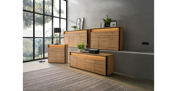 KOMMODE Komód, 88/88/38 cm, 2 Schublade(n)  - Schwarz/Eiche Artisan, KONVENTIONELL, Holzwerkstoff (88/88/38cm) - Voleo