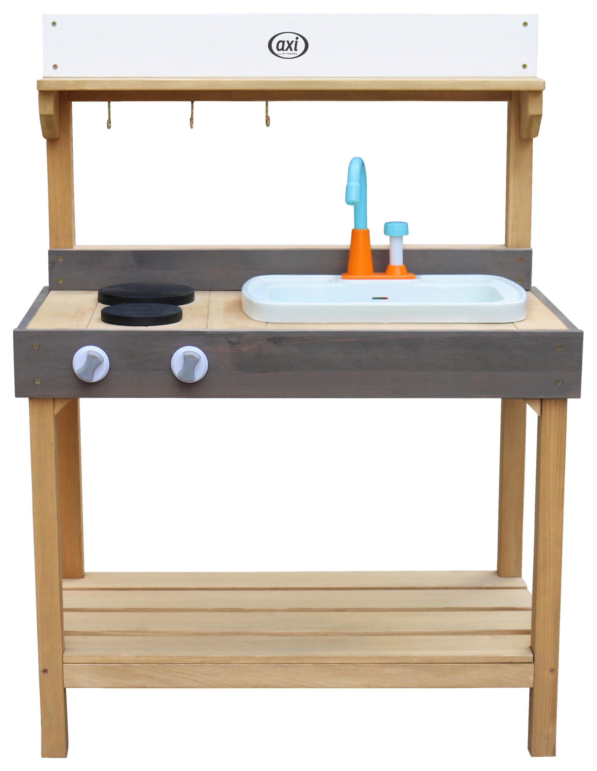 SAND & WASSER SPIELKÜCHE - Weiss/Braun, Konventionell, Holz/Kunststoff (75/100/38,5cm)