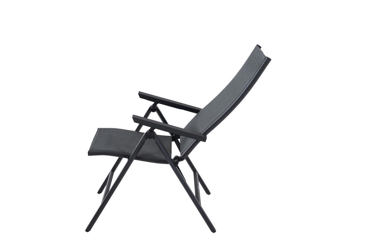 GARTENKLAPPSESSEL in Metall, Kunststoff Anthrazit  - Anthrazit, Basics, Kunststoff/Metall (60/110/66cm) - Siena Garden
