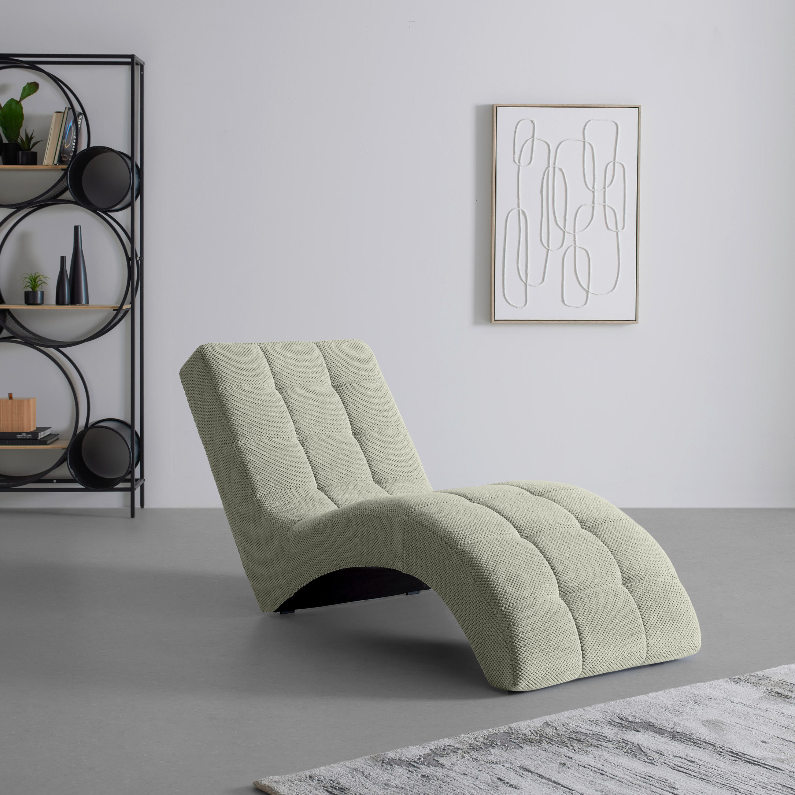 LIGGFÅTÖLJ i vävt tyg greige  - greige/svart, Modern, textil/plast (68/80/167cm) - MID.YOU