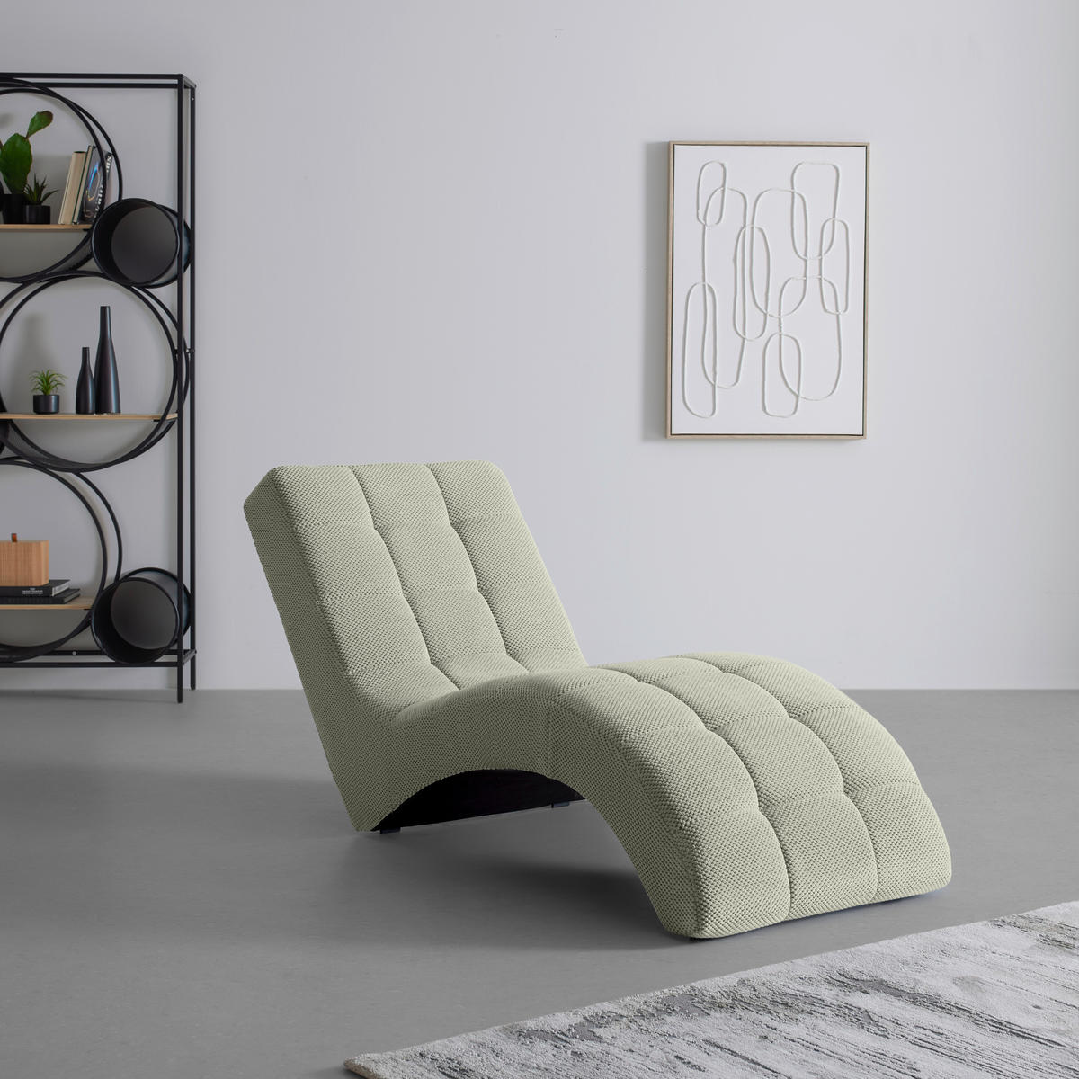 LIGGFÅTÖLJ i vävt tyg greige  - greige/svart, Modern, textil/plast (68/80/167cm) - MID.YOU