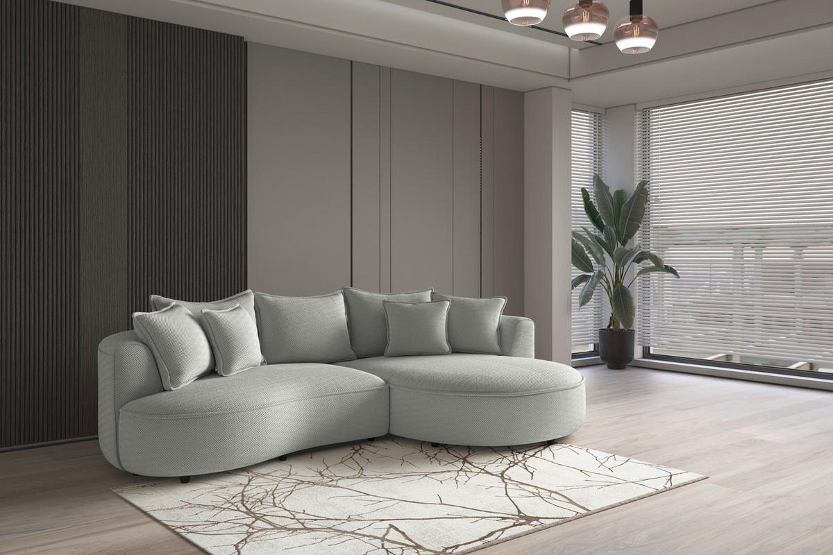 ECKSOFA LEVI Jadegrün Velours, Struktur  - Jadegrün/Schwarz, MODERN, Kunststoff/Textil (287/168cm) - Livetastic