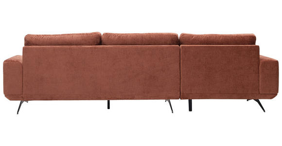 ECKSOFA in Webstoff Orange  - Schwarz/Orange, Design, Textil/Metall (172/320cm) - Valnatura