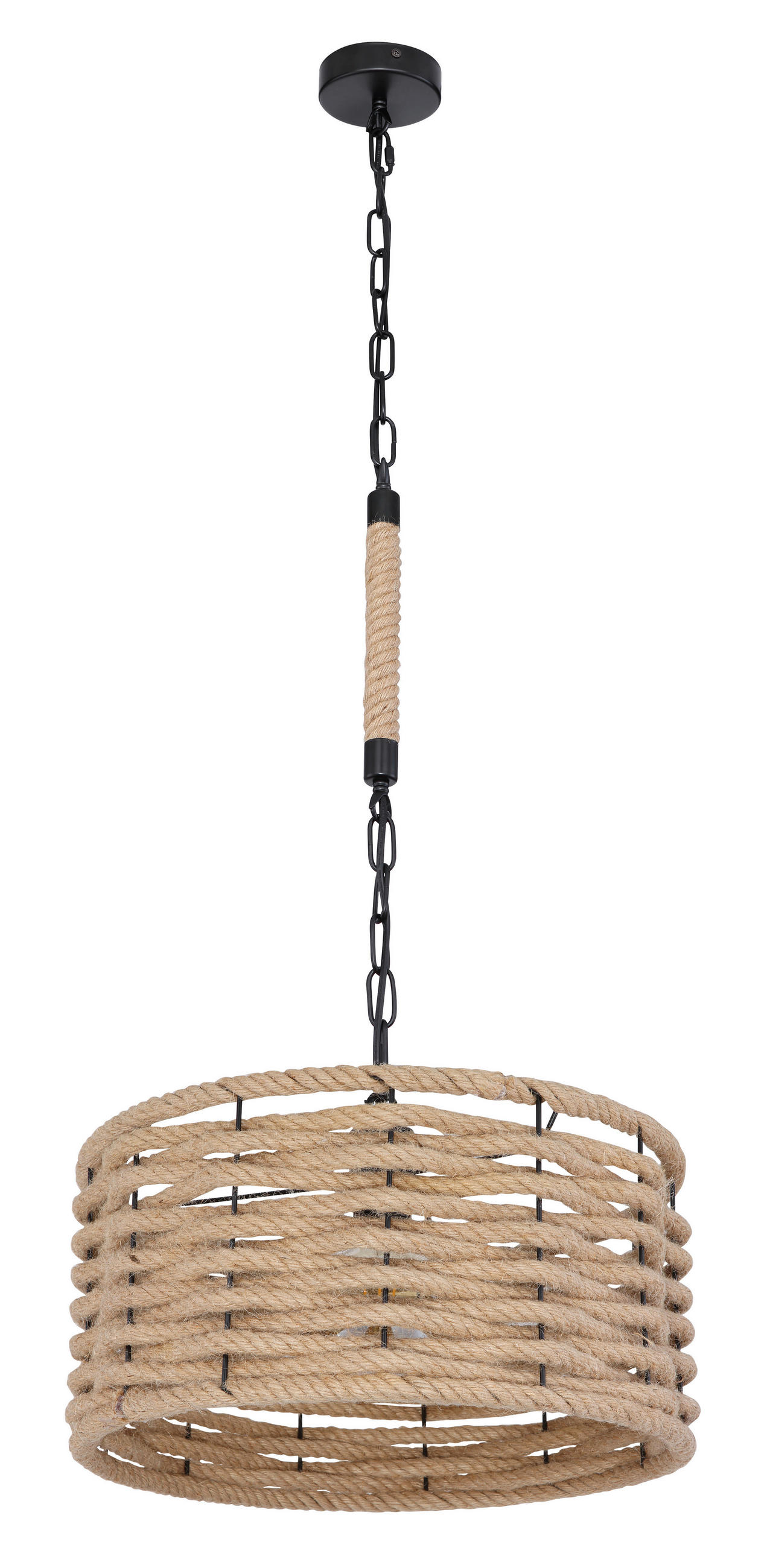 LAMPĂ SUSPENDATĂ 40/156 cm  - maro/negru, Lifestyle, materiale naturale/metal (40/156cm) - Globo