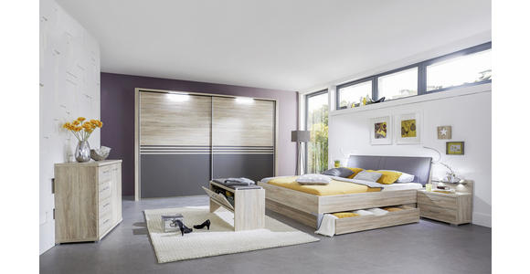 SCHLAFZIMMER in Eichefarben - Eichefarben, Design, Holzwerkstoff (300cm) - Voleo
