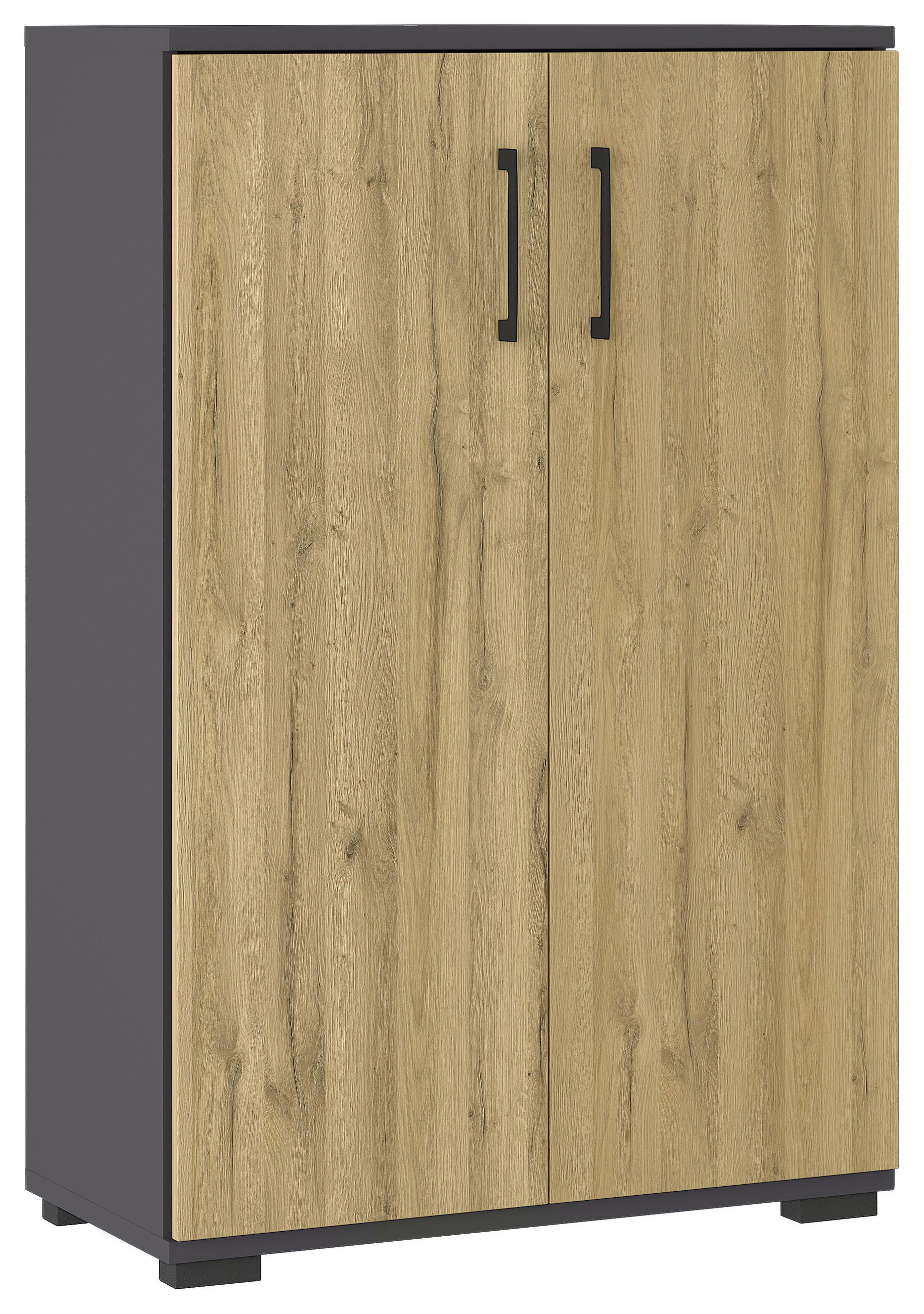 AKTENSCHRANK Graphitfarben, Eichefarben  - Eichefarben/Graphitfarben, KONVENTIONELL, Holzwerkstoff (80/123/40cm) - Germania