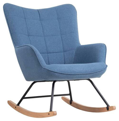 SCHAUKELSESSEL Webstoff    - Blau/Buchefarben, MODERN, Holz/Textil (72/92/92cm) - MID.YOU