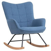 SCHAUKELSESSEL Webstoff Blau    - Blau/Buchefarben, MODERN, Holz/Textil (72/92/92cm) - MID.YOU