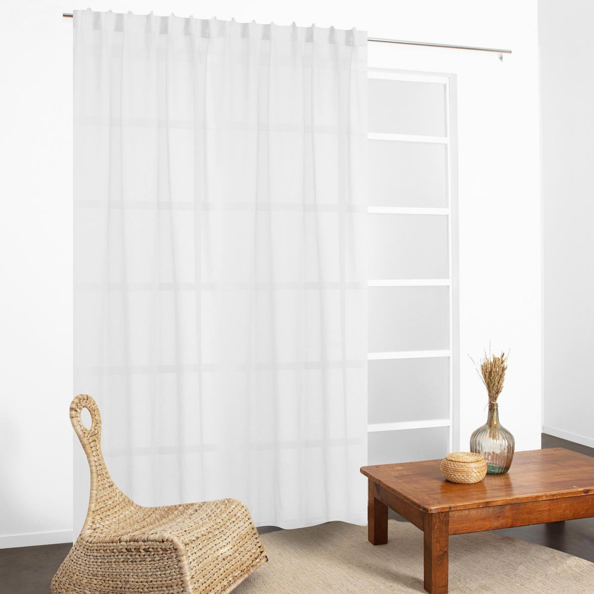 FERTIGVORHANG  halbtransparent   280/240 cm  - Weiß, Basics, Textil (280/240cm)