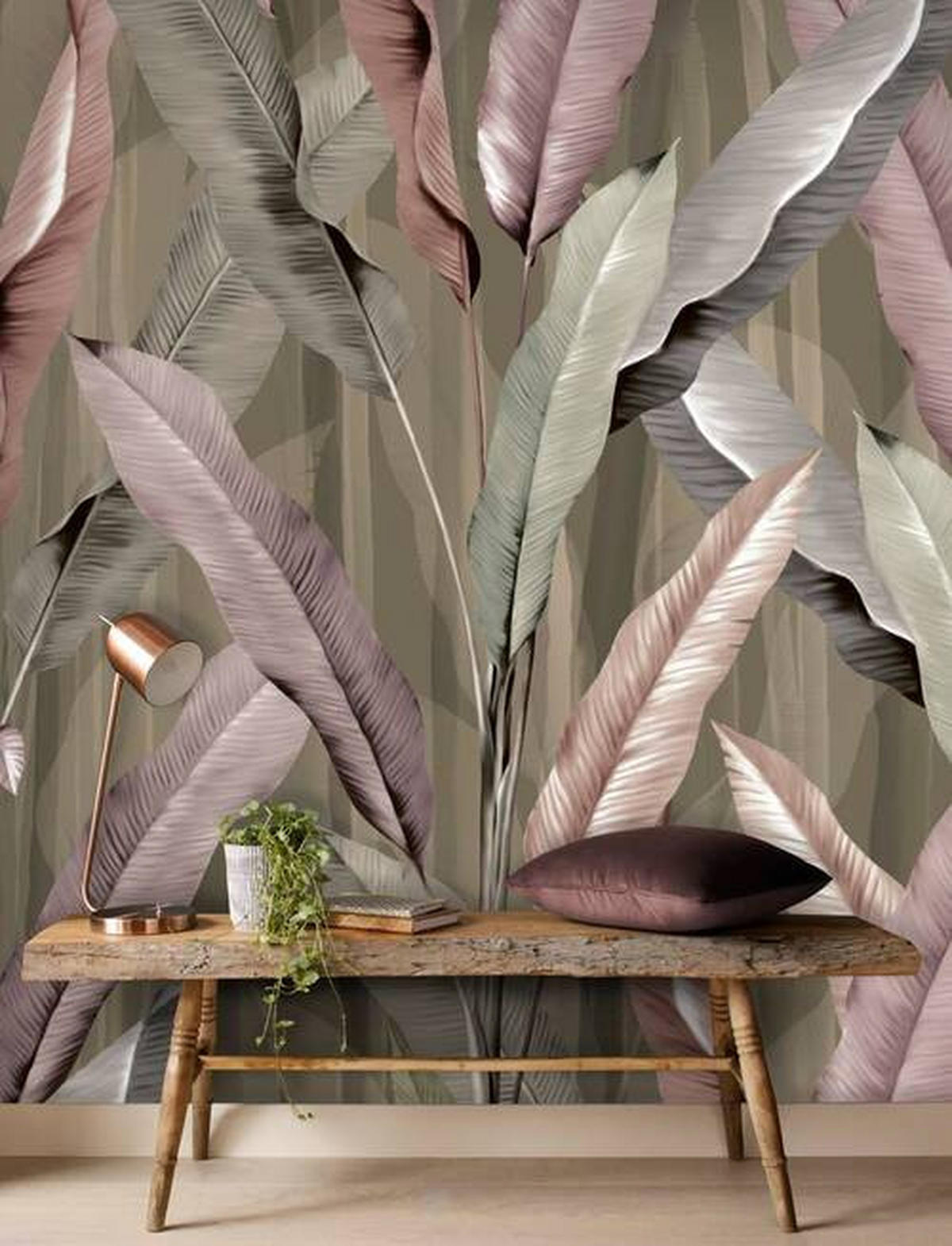 FOTOTAPETE  - Altrosa/Grün, Trend, Papier/Kunststoff (200/280cm) - Xora