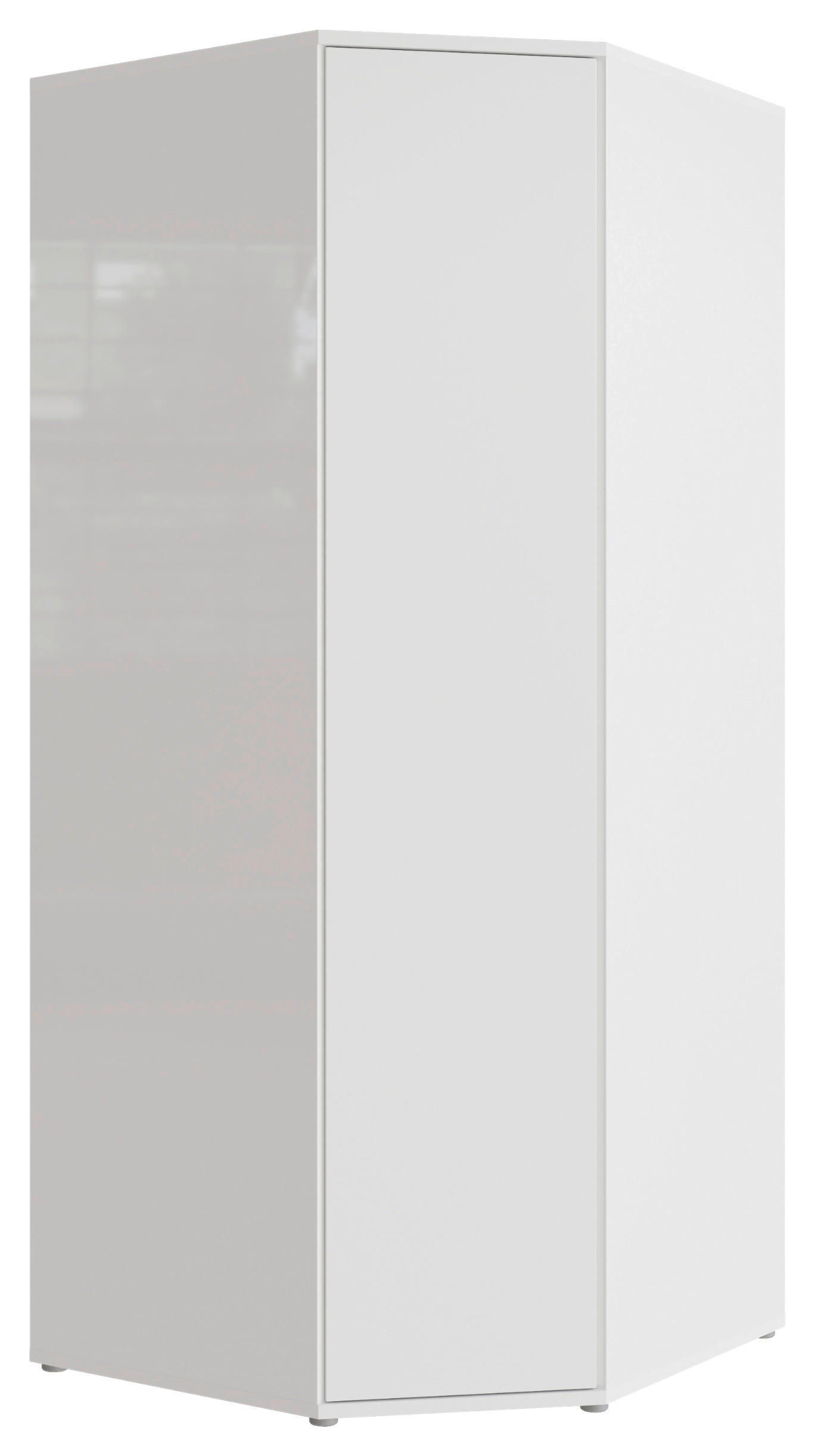 ECKKLEIDERSCHRANK 92/214/92 cm Weiß, Weiß Hochglanz  - Weiß Hochglanz/Weiß, Trend, Holzwerkstoff (92/214/92cm) - Carryhome