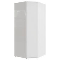 ECKKLEIDERSCHRANK 92/214/92 cm Weiß, Weiß Hochglanz  - Weiß Hochglanz/Weiß, Trend, Holzwerkstoff (92/214/92cm) - Carryhome