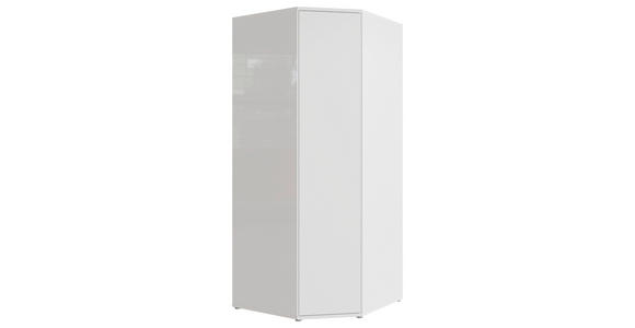 ECKKLEIDERSCHRANK 92/214/92 cm Weiß, Weiß Hochglanz  - Weiß Hochglanz/Weiß, Trend, Holzwerkstoff (92/214/92cm) - Carryhome