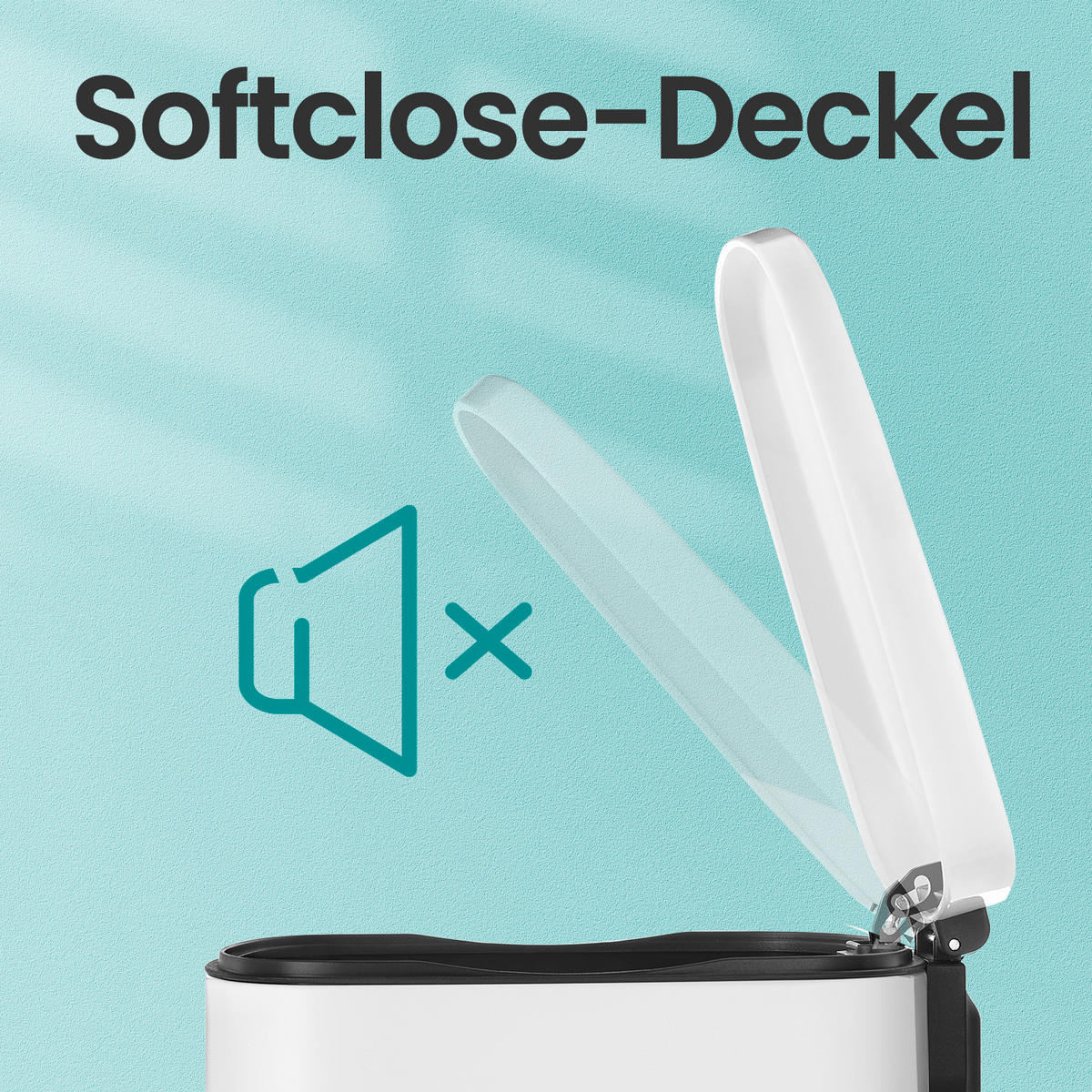 KÔŠ NA ODPADKY  50 l - čierna/biela, Basics, kov/plast (43,2/63,2/37cm)