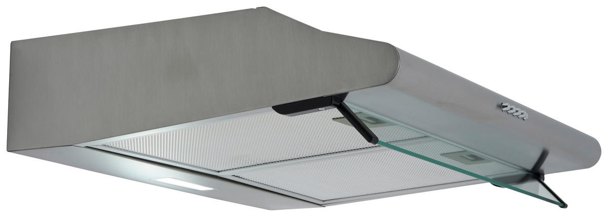 FLÄKTKÅPA CH1259IXCN  - stålfärgad, Trend, metall/glas (60/13/50cm) - Respekta