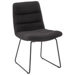 STUHL  in Cord Textil  - Schwarz/Mokka, Design, Textil/Metall (52/88/66cm) - Dieter Knoll