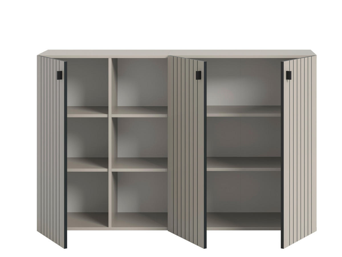 KOMMODE  in 70/192/37 cm  - Kaschmir/Schwarz, Design, Holzwerkstoff/Kunststoff (70/192/37cm) - MID.YOU