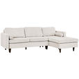 ECKSOFA in Cord Creme  - Eichefarben/Creme, MODERN, Holz/Textil (261/178cm) - Carryhome