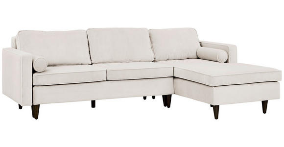 ECKSOFA in Cord Creme  - Eichefarben/Creme, MODERN, Holz/Textil (261/178cm) - Carryhome