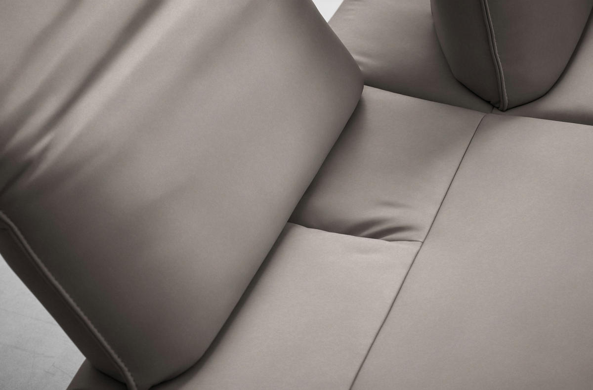 ECKSOFA  in Echtleder Graubraun  230/290 cm  - Anthrazit/Graubraun, Design, Leder/Metall (230/290cm) - Johann Jakob