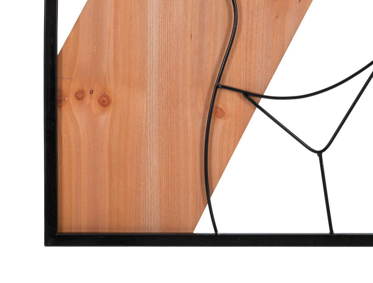 WANDDEKO  50/90/2 cm   - Schwarz/Naturfarben, Basics, Holzwerkstoff/Metall (50/90/2cm)