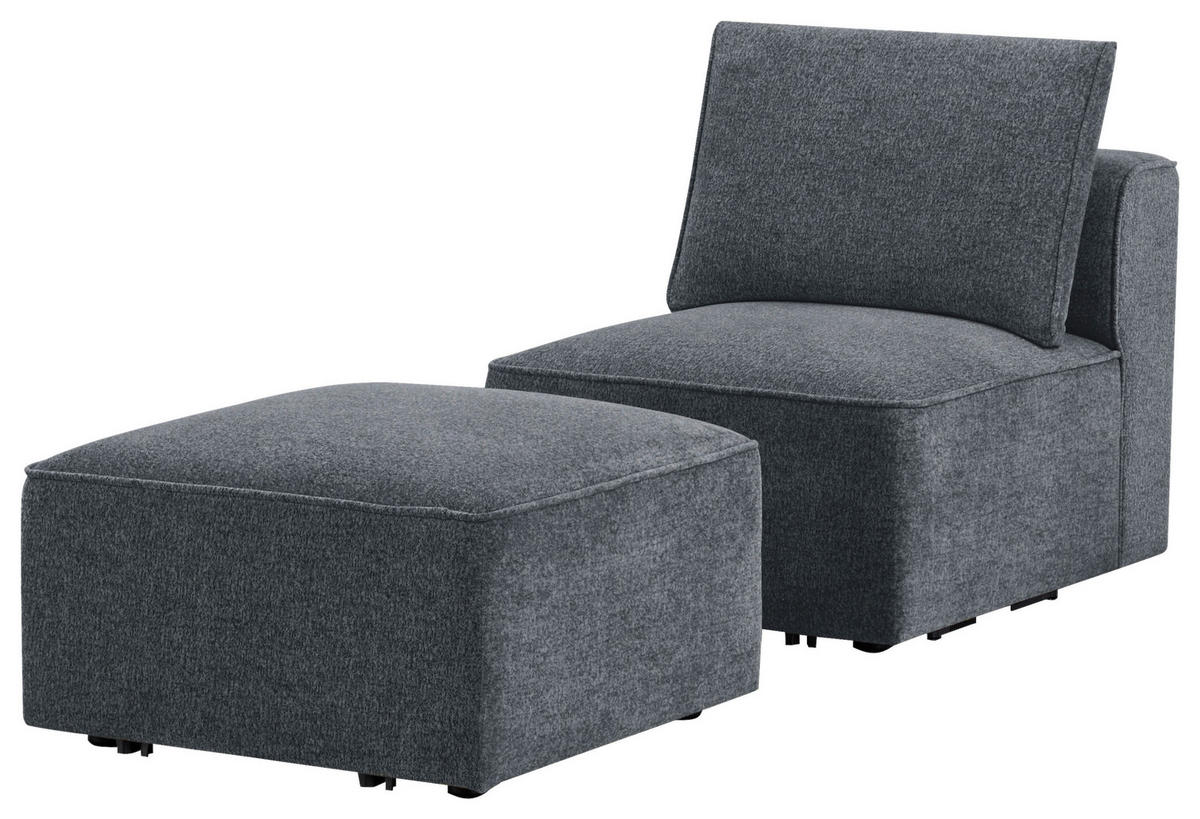 SOFA drvo, plastika, tekstil  tamno siva    - tamno siva/crna, Design, drvo/tekstil (230,5/65/90cm) - Livetastic