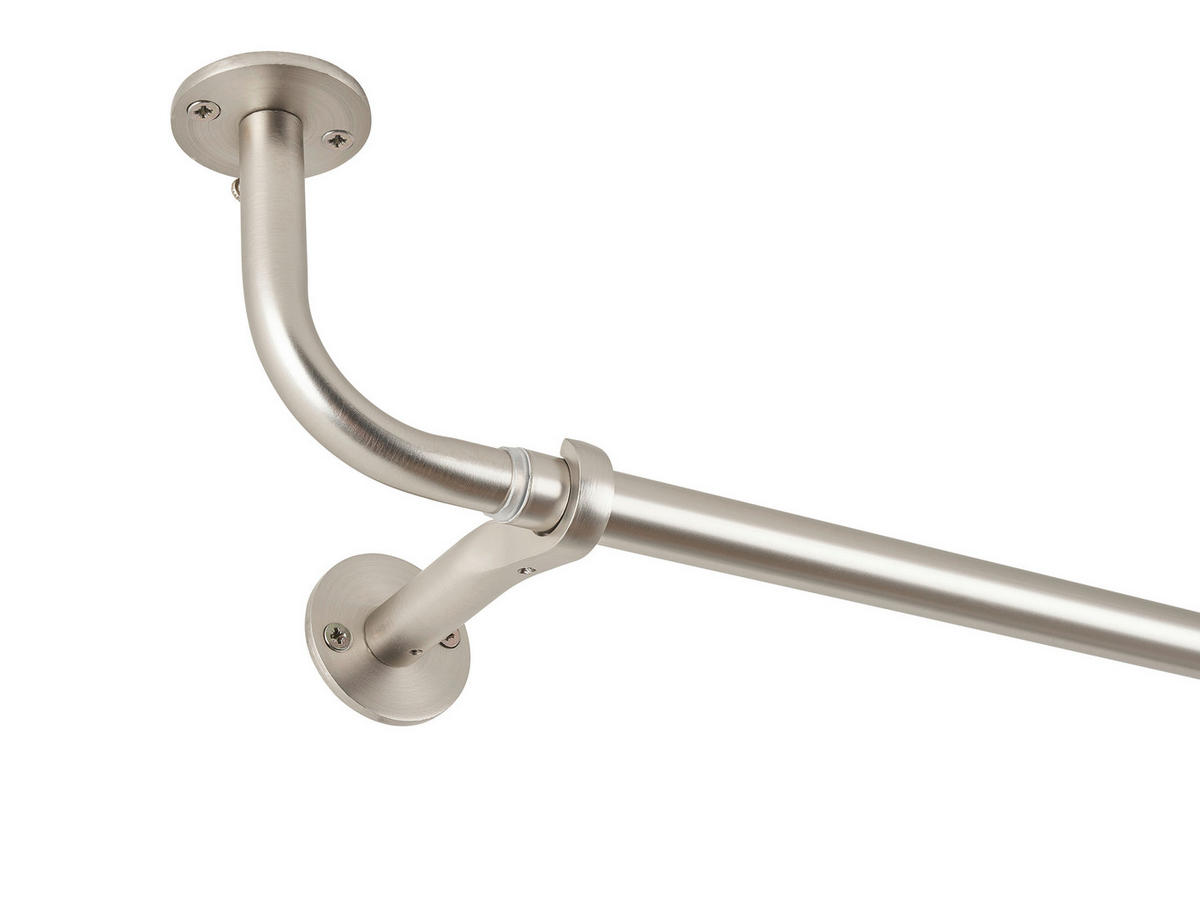 VORHANGSTANGENSET  120 cm  - Grau Hochglanz, Design, Metall (120cm)