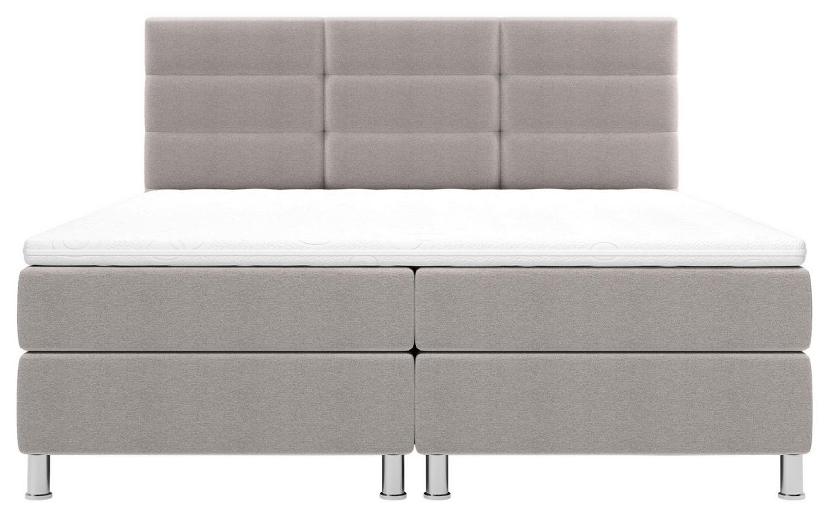 BOXBETT  in Grau  - Chromfarben/Grau, KONVENTIONELL, Textil/Metall (160/200cm) - Carryhome