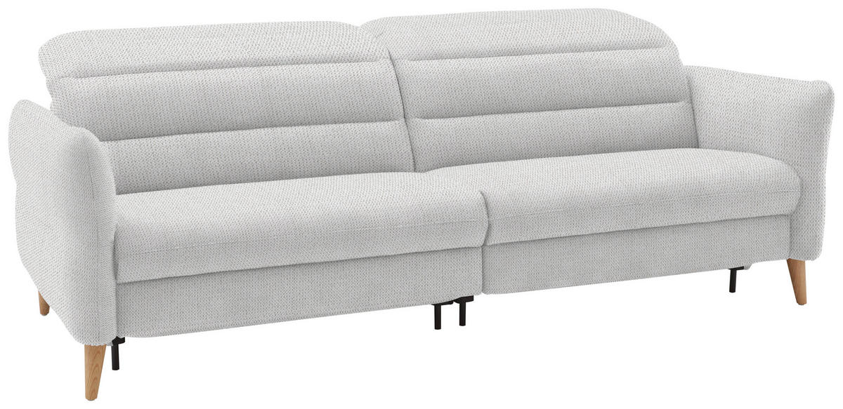 2-SITZER-SOFA in Webstoff Weiß  - Eiche Bianco/Weiß, Design, Holz/Textil (234-262/85-106/98-112cm) - Dieter Knoll
