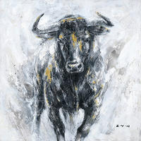 ÖLGEMÄLDE Tiere 85/85 cm  - Goldfarben/Schwarz, KONVENTIONELL, Holz/Kunststoff (85/85cm) - Monee