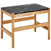COUCHTISCH Eiche massiv Schwarz  - Schwarz/Naturfarben, MODERN, Holz/Stein (60/42/40cm) - MID.YOU