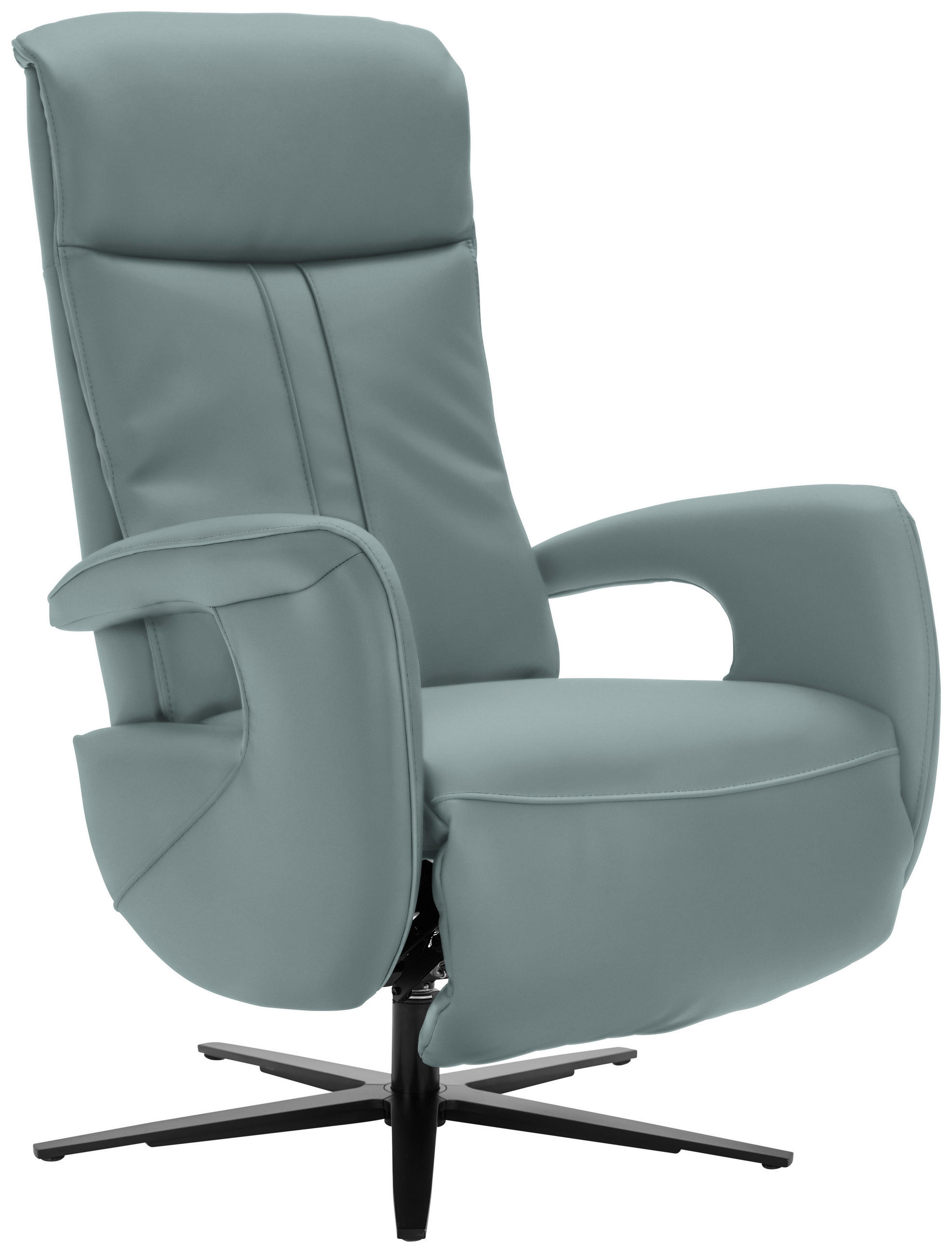 RELAXSESSEL in Leder Blau  - Blau/Schwarz, Design, Leder/Metall (71/112/83cm) - Dieter Knoll